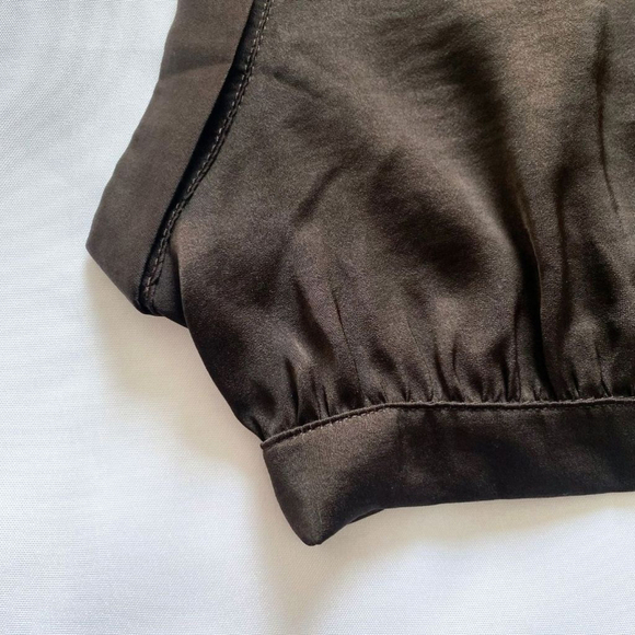 NWT FREE PEOPLE REMI MIDNIGHT BROWN SLEEVELESS SATIN CROP BOXY TOP - M - Picture 10 of 11